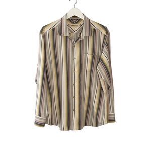 Tommy Bahama 100% silk striped button down shirt - Xl